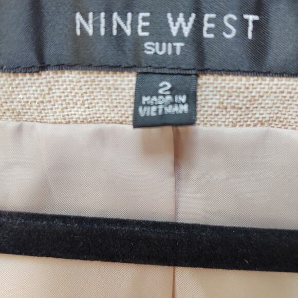 Nine West Jacket Cotton Linen Cap Sleeves Gold Size 2 - Picture 16 of 16